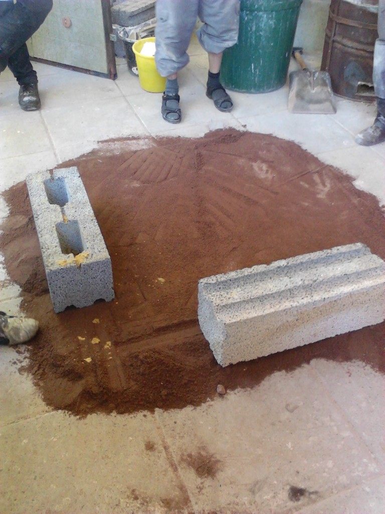 Sitten alettiin rakentaan uunia.